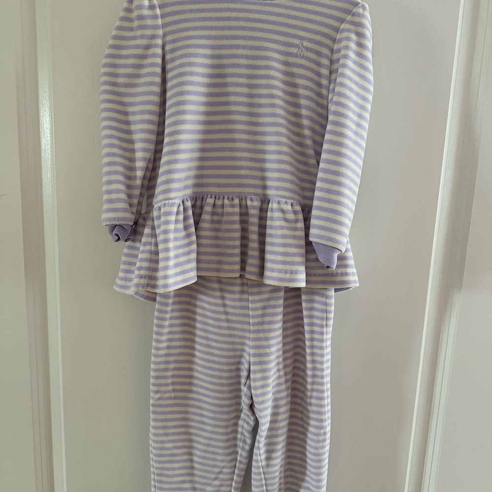 Ralph Lauren Lavender Striped Kids Velour set